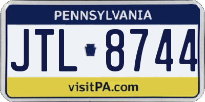 PA license plate JTL8744