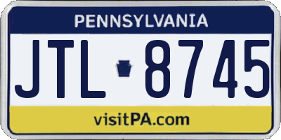 PA license plate JTL8745