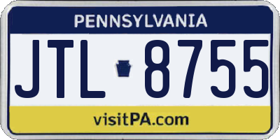 PA license plate JTL8755
