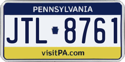 PA license plate JTL8761