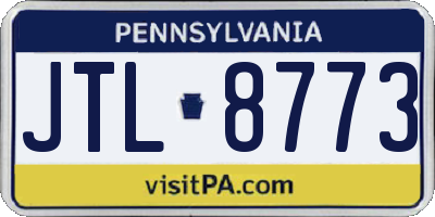 PA license plate JTL8773
