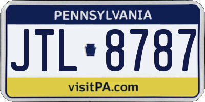 PA license plate JTL8787