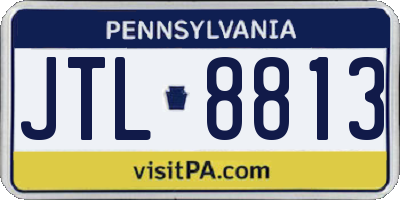 PA license plate JTL8813