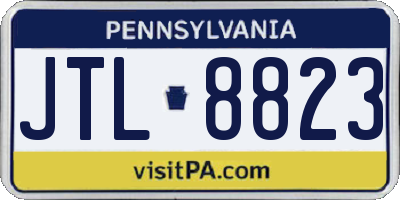 PA license plate JTL8823