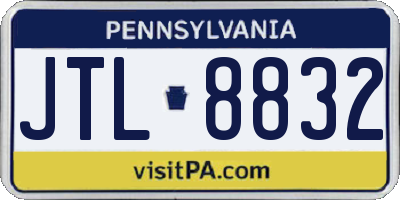 PA license plate JTL8832