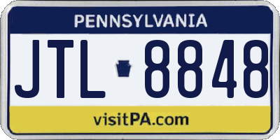 PA license plate JTL8848