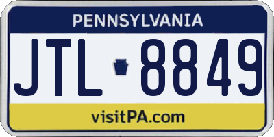 PA license plate JTL8849