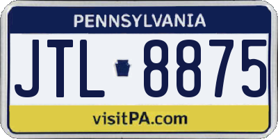 PA license plate JTL8875