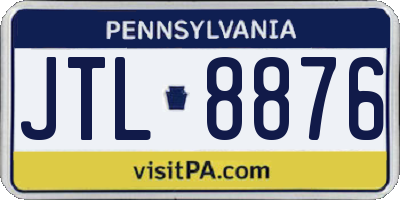 PA license plate JTL8876