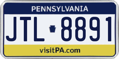 PA license plate JTL8891