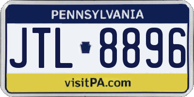 PA license plate JTL8896