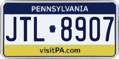 PA license plate JTL8907