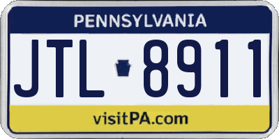 PA license plate JTL8911
