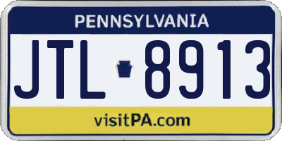 PA license plate JTL8913