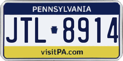 PA license plate JTL8914