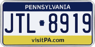 PA license plate JTL8919