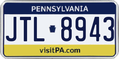 PA license plate JTL8943