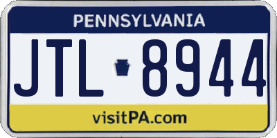 PA license plate JTL8944