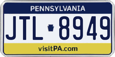 PA license plate JTL8949