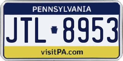PA license plate JTL8953