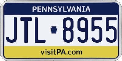PA license plate JTL8955