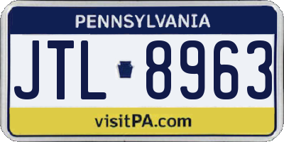 PA license plate JTL8963