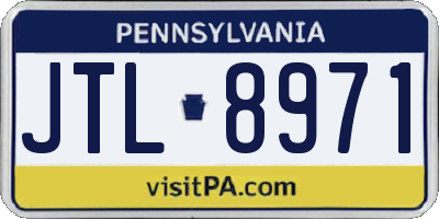 PA license plate JTL8971