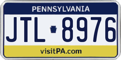 PA license plate JTL8976