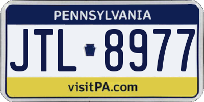PA license plate JTL8977