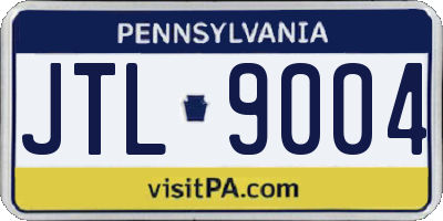 PA license plate JTL9004