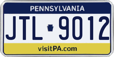 PA license plate JTL9012