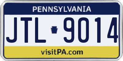 PA license plate JTL9014