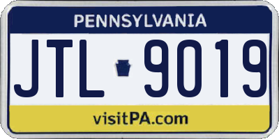 PA license plate JTL9019
