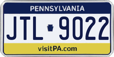 PA license plate JTL9022