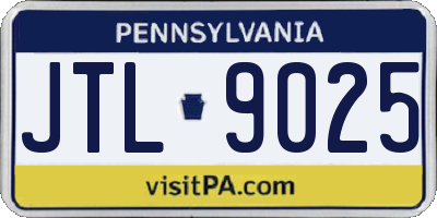 PA license plate JTL9025