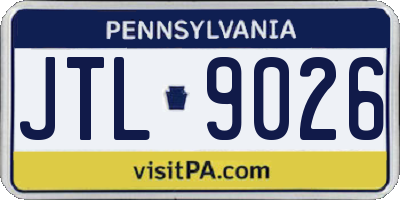 PA license plate JTL9026