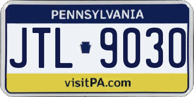 PA license plate JTL9030