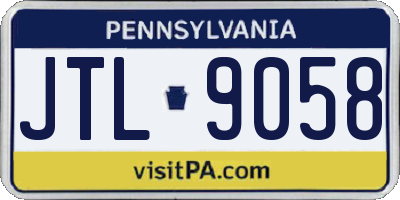 PA license plate JTL9058