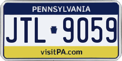 PA license plate JTL9059