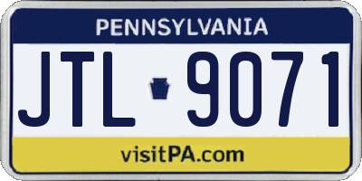 PA license plate JTL9071