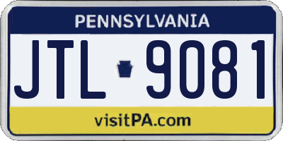 PA license plate JTL9081