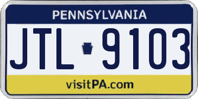 PA license plate JTL9103