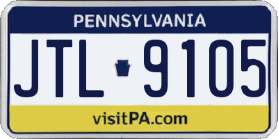 PA license plate JTL9105