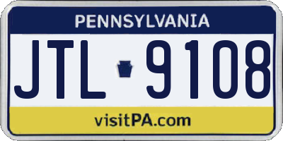 PA license plate JTL9108