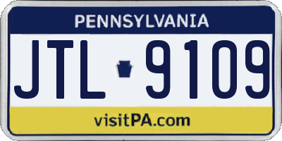 PA license plate JTL9109