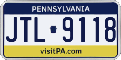 PA license plate JTL9118