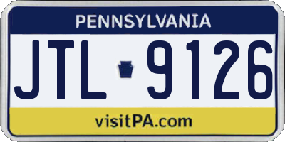 PA license plate JTL9126