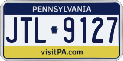 PA license plate JTL9127