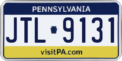 PA license plate JTL9131