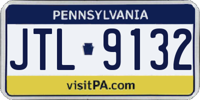 PA license plate JTL9132